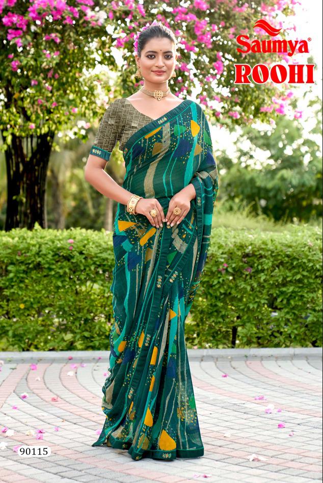 Roohi By Saumya Daily Wear Georgette Printed Sarees Wholesale Online